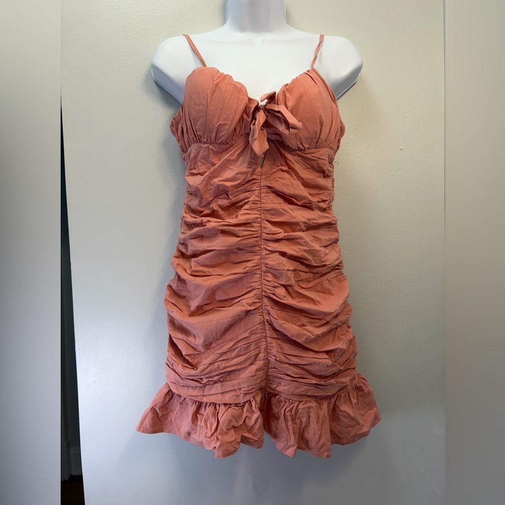 AKIRA Pink Ruched Dress